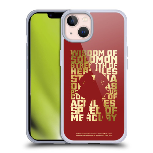Shazam! 2019 Movie Character Art Typography Soft Gel Case for Apple iPhone 13