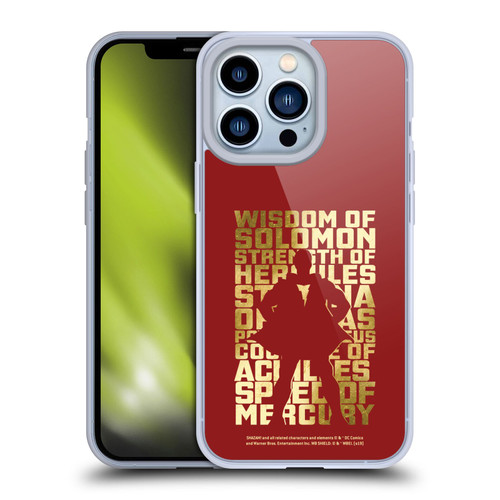 Shazam! 2019 Movie Character Art Typography Soft Gel Case for Apple iPhone 13 Pro