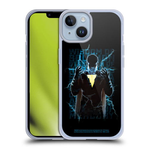 Shazam! 2019 Movie Character Art Lightning Typography Soft Gel Case for Apple iPhone 14