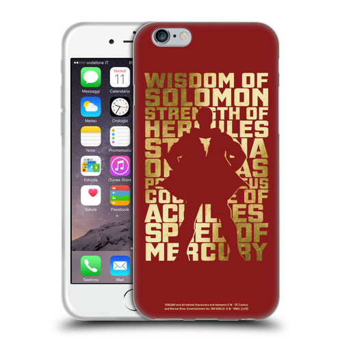 Shazam! 2019 Movie Character Art Typography Soft Gel Case for Apple iPhone 6 / iPhone 6s