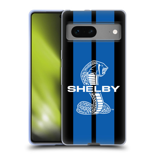 Shelby Car Graphics Blue Soft Gel Case for Google Pixel 7