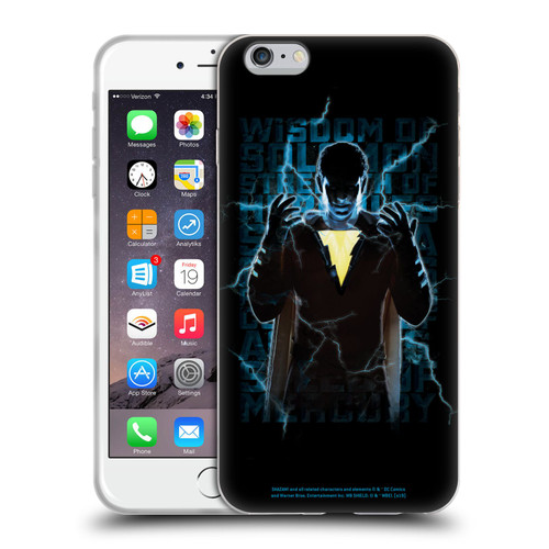 Shazam! 2019 Movie Character Art Lightning Typography Soft Gel Case for Apple iPhone 6 Plus / iPhone 6s Plus