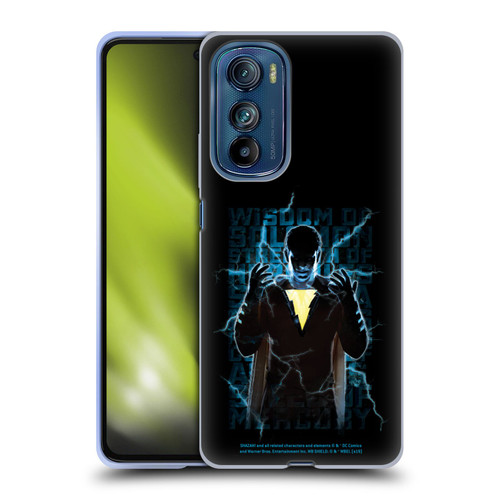Shazam! 2019 Movie Character Art Lightning Typography Soft Gel Case for Motorola Edge 30