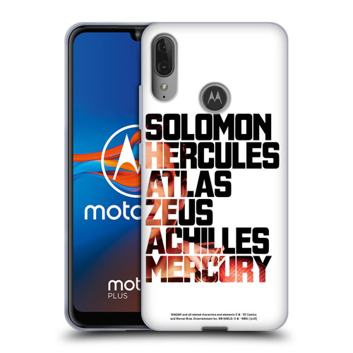 Shazam! 2019 Movie Character Art Typography 2 Soft Gel Case for Motorola Moto E6 Plus