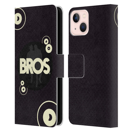 BROS Logo Art Retro Leather Book Wallet Case Cover For Apple iPhone 13