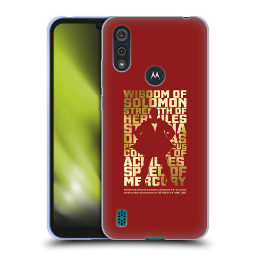 Shazam! 2019 Movie Character Art Typography Soft Gel Case for Motorola Moto E6s (2020)