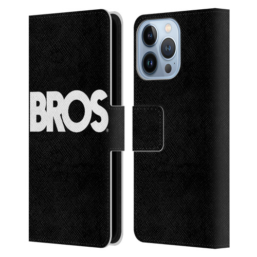 BROS Logo Art Text Leather Book Wallet Case Cover For Apple iPhone 13 Pro