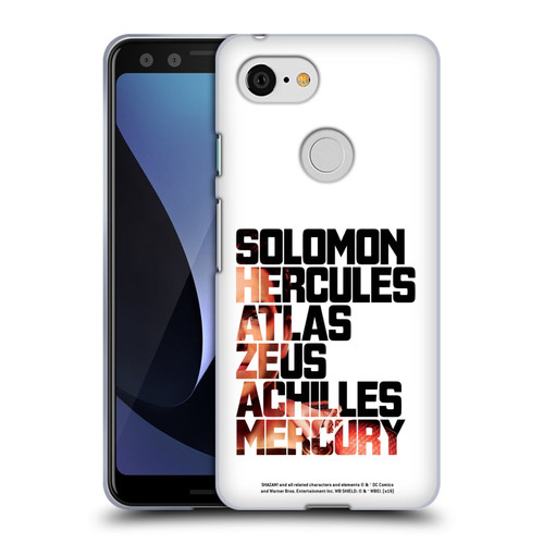 Shazam! 2019 Movie Character Art Typography 2 Soft Gel Case for Google Pixel 3