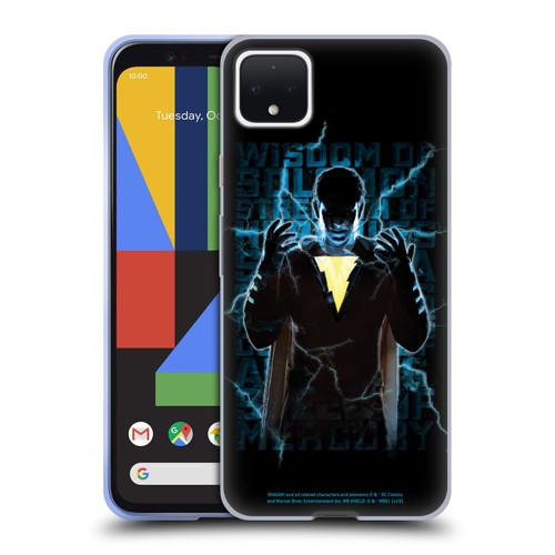Shazam! 2019 Movie Character Art Lightning Typography Soft Gel Case for Google Pixel 4 XL