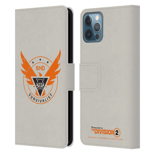 Tom Clancy's The Division 2 Logo Art Survivalist Leather Book Wallet Case Cover For Apple iPhone 12 / iPhone 12 Pro
