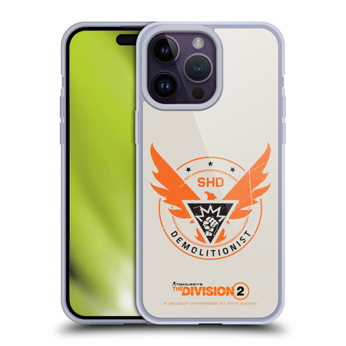 Tom Clancy's The Division 2 Logo Art Demolitionist Soft Gel Case for Apple iPhone 14 Pro Max