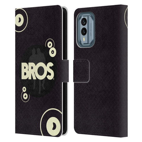 BROS Logo Art Retro Leather Book Wallet Case Cover For Nokia X30