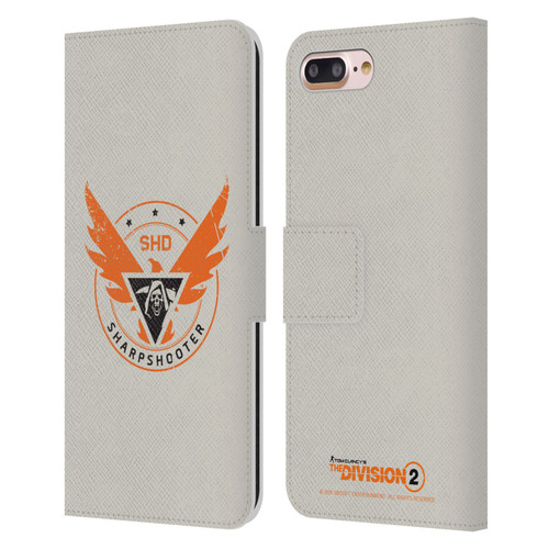 Tom Clancy's The Division 2 Logo Art Sharpshooter Leather Book Wallet Case Cover For Apple iPhone 7 Plus / iPhone 8 Plus