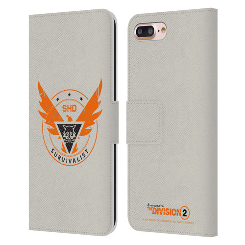 Tom Clancy's The Division 2 Logo Art Survivalist Leather Book Wallet Case Cover For Apple iPhone 7 Plus / iPhone 8 Plus