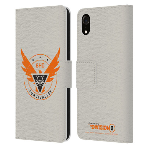 Tom Clancy's The Division 2 Logo Art Survivalist Leather Book Wallet Case Cover For Apple iPhone XR