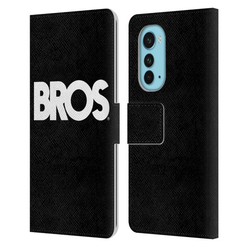 BROS Logo Art Text Leather Book Wallet Case Cover For Motorola Edge (2022)