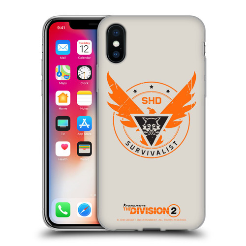Tom Clancy's The Division 2 Logo Art Survivalist Soft Gel Case for Apple iPhone X / iPhone XS