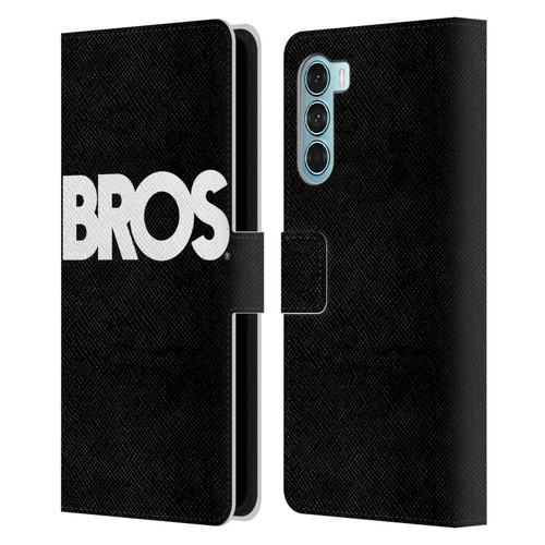 BROS Logo Art Text Leather Book Wallet Case Cover For Motorola Edge S30 / Moto G200 5G