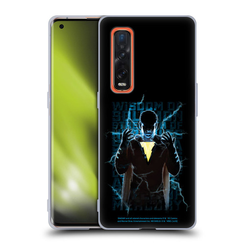 Shazam! 2019 Movie Character Art Lightning Typography Soft Gel Case for OPPO Find X2 Pro 5G