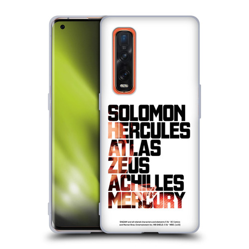 Shazam! 2019 Movie Character Art Typography 2 Soft Gel Case for OPPO Find X2 Pro 5G