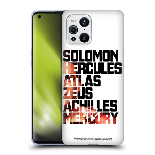 Shazam! 2019 Movie Character Art Typography 2 Soft Gel Case for OPPO Find X3 / Pro