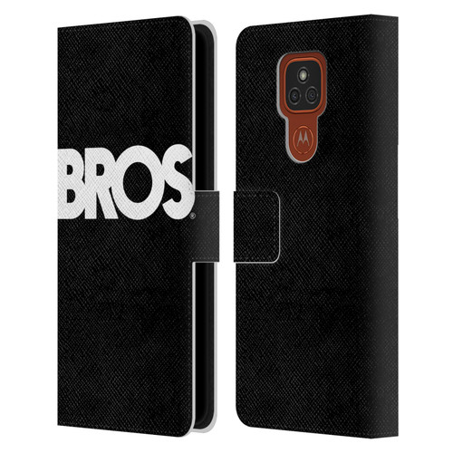 BROS Logo Art Text Leather Book Wallet Case Cover For Motorola Moto E7 Plus