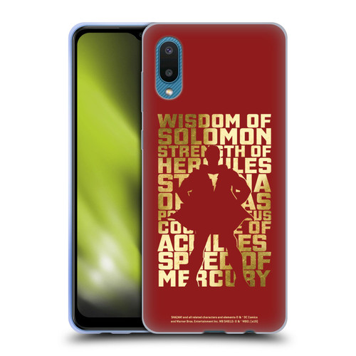 Shazam! 2019 Movie Character Art Typography Soft Gel Case for Samsung Galaxy A02/M02 (2021)