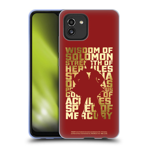 Shazam! 2019 Movie Character Art Typography Soft Gel Case for Samsung Galaxy A03 (2021)