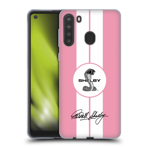 Shelby Car Graphics 1965 427 S/C Pink Soft Gel Case for Samsung Galaxy A21 (2020)