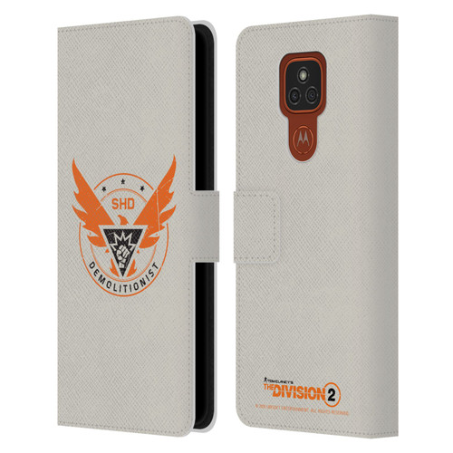 Tom Clancy's The Division 2 Logo Art Demolitionist Leather Book Wallet Case Cover For Motorola Moto E7 Plus