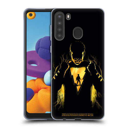 Shazam! 2019 Movie Character Art Lightning Silhouette Soft Gel Case for Samsung Galaxy A21 (2020)