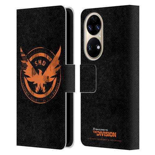 Tom Clancy's The Division Key Art Logo Black Leather Book Wallet Case Cover For Huawei P50