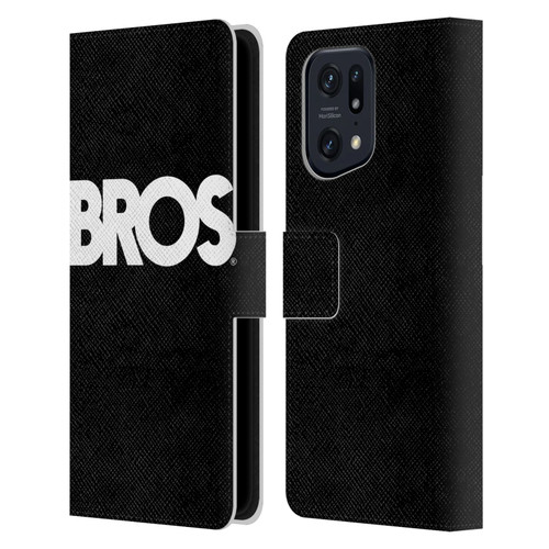 BROS Logo Art Text Leather Book Wallet Case Cover For OPPO Find X5 Pro