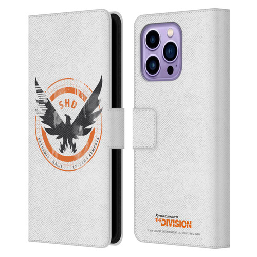 Tom Clancy's The Division Key Art Logo White Leather Book Wallet Case Cover For Apple iPhone 14 Pro Max