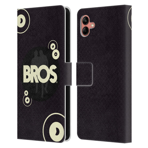 BROS Logo Art Retro Leather Book Wallet Case Cover For Samsung Galaxy A04 (2022)