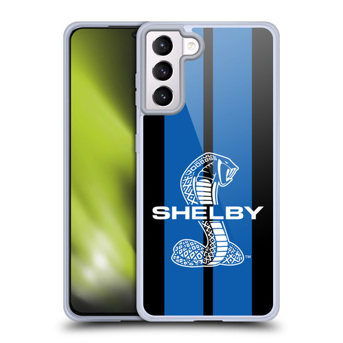 Shelby Car Graphics Blue Soft Gel Case for Samsung Galaxy S21+ 5G & MagSafe
