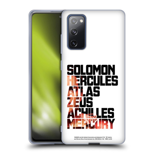 Shazam! 2019 Movie Character Art Typography 2 Soft Gel Case for Samsung Galaxy S20 FE / 5G