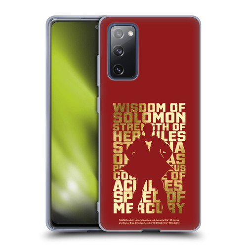 Shazam! 2019 Movie Character Art Typography Soft Gel Case for Samsung Galaxy S20 FE / 5G