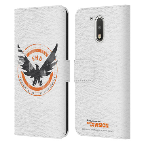 Tom Clancy's The Division Key Art Logo White Leather Book Wallet Case Cover For Motorola Moto G41