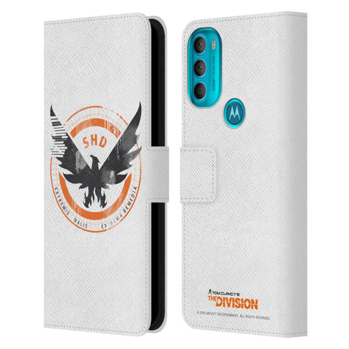 Tom Clancy's The Division Key Art Logo White Leather Book Wallet Case Cover For Motorola Moto G71 5G