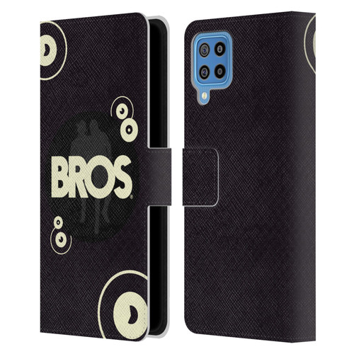 BROS Logo Art Retro Leather Book Wallet Case Cover For Samsung Galaxy F22 (2021)