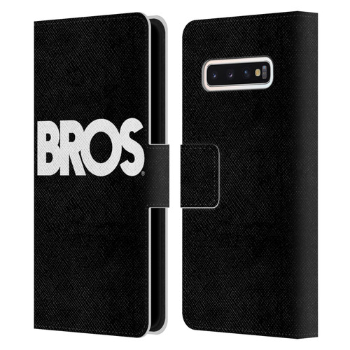 BROS Logo Art Text Leather Book Wallet Case Cover For Samsung Galaxy S10