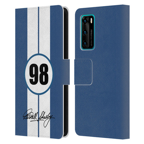 Shelby Car Graphics 1965 427 S/C Blue Leather Book Wallet Case Cover For Huawei P40 5G