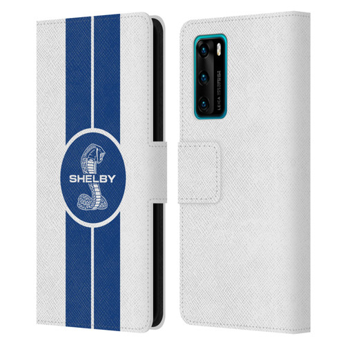 Shelby Car Graphics 1965 427 S/C White Leather Book Wallet Case Cover For Huawei P40 5G