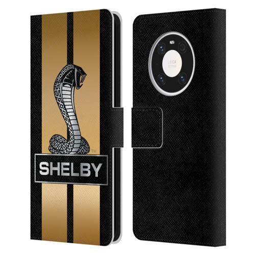 Shelby Car Graphics Gold Leather Book Wallet Case Cover For Huawei Mate 40 Pro 5G