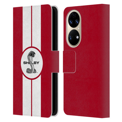 Shelby Car Graphics 1965 427 S/C Red Leather Book Wallet Case Cover For Huawei P50