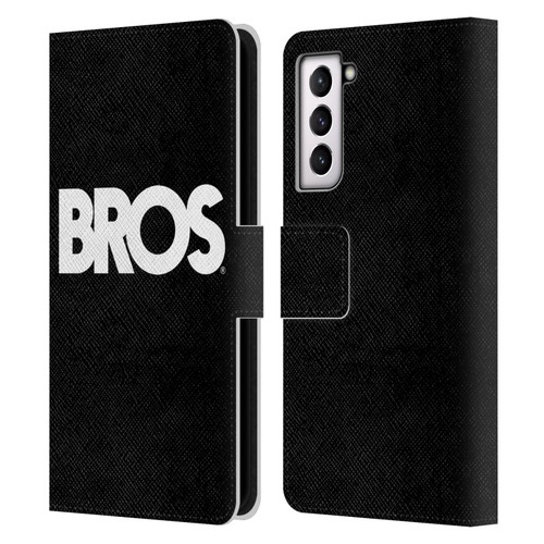 BROS Logo Art Text Leather Book Wallet Case Cover For Samsung Galaxy S21 5G