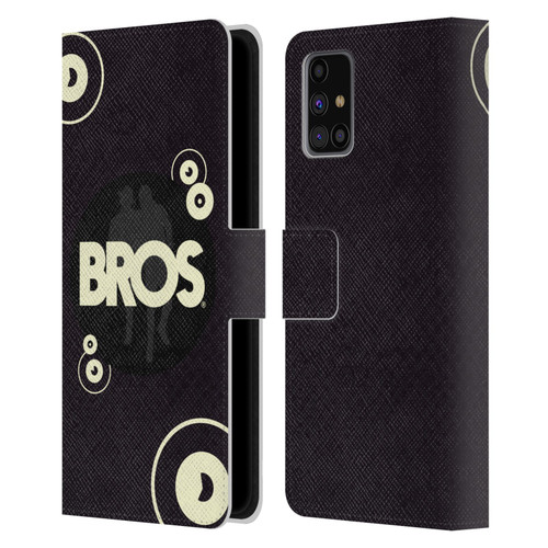 BROS Logo Art Retro Leather Book Wallet Case Cover For Samsung Galaxy M31s (2020)