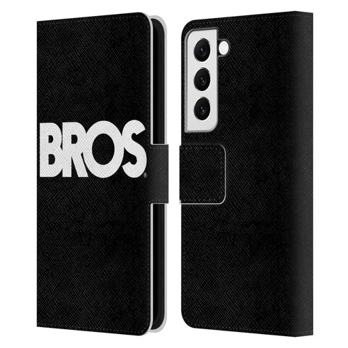 BROS Logo Art Text Leather Book Wallet Case Cover For Samsung Galaxy S22 5G