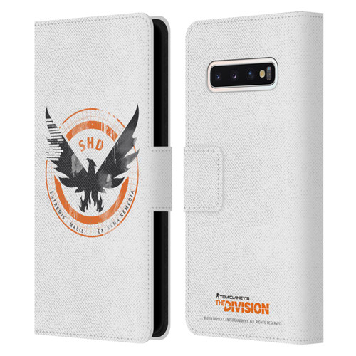 Tom Clancy's The Division Key Art Logo White Leather Book Wallet Case Cover For Samsung Galaxy S10